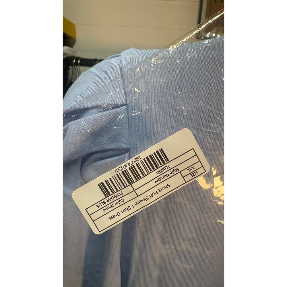 NWOT Tuckernuck Pomander‎ Place Stella Puff Sleeve Light Blue T-Shirt Dress XXL - Picture 4 of 5